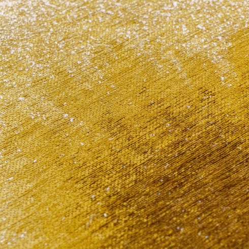 7' X 9' Gold And White Abstract Washable Area Rug With UV Protection