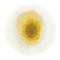 8' Gold And White Abstract Washable Round Rug With UV Protection