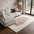 7' X 9' Purple And White Abstract Washable Area Rug With UV Protection