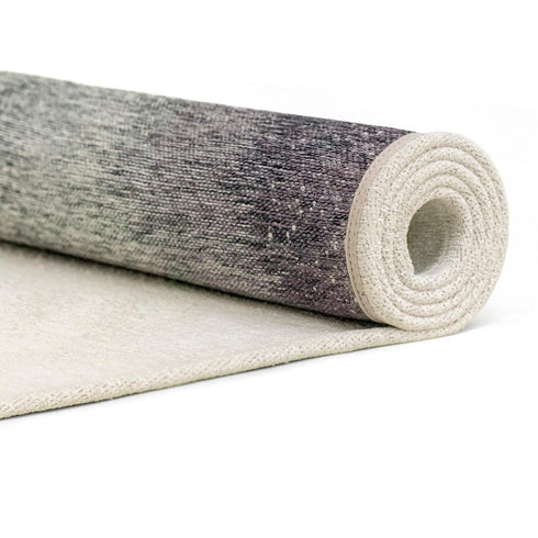 8' X 11' Purple And White Abstract Washable Area Rug With UV Protection