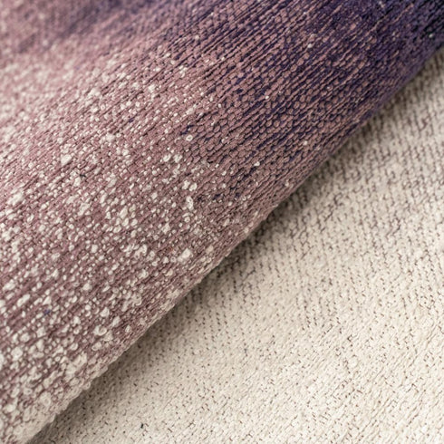 8' X 11' Purple And White Abstract Washable Area Rug With UV Protection