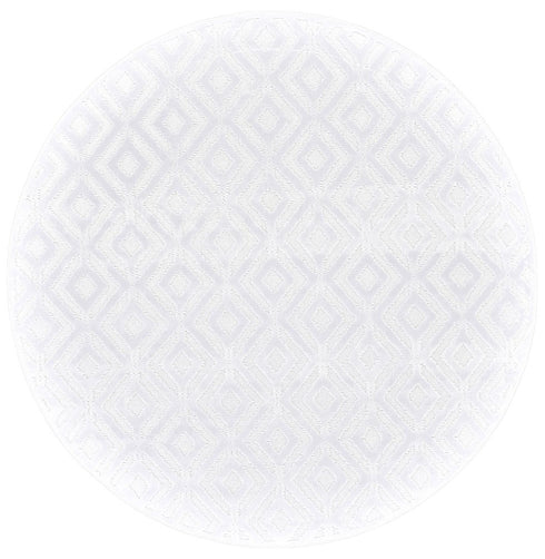 7' Pink And White Round Rug