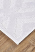 7' Pink And White Round Rug