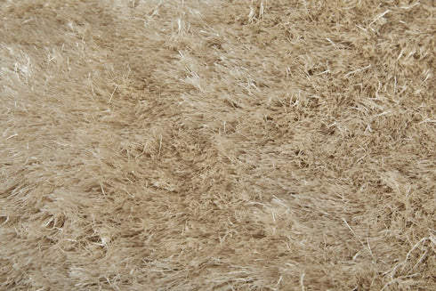 9' X 12' Tan Shag Hand Tufted Area Rug