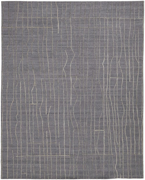 5' X 8' Gray And Silver Hand Woven Area Rug