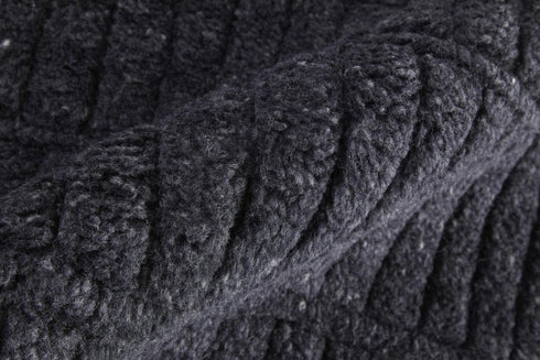 8' X 10' Black Wool Hand Knotted Area Rug