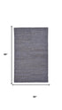 5' X 8' Blue And Gray Jute Hand Woven Area Rug