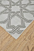 8' X 10' Gray And White Geometric Hand Woven Area Rug
