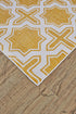 8' X 10' Yellow And White Geometric Hand Woven Area Rug