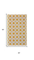 8' X 10' Yellow And White Geometric Hand Woven Area Rug