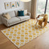 8' X 10' Yellow And White Geometric Hand Woven Area Rug