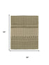 8' X 10' Ivory And Green Argyle Hand Woven Area Rug