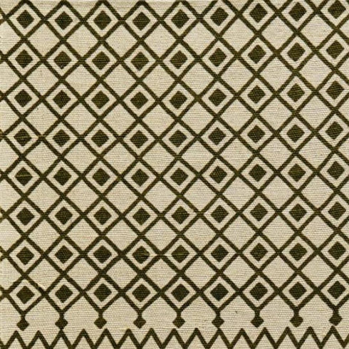 8' X 10' Ivory And Green Argyle Hand Woven Area Rug