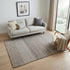 5' X 8' Ivory And Brown Wool Striped Hand Woven Area Rug