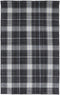 5' X 8' Black White And Blue Plaid Hand Loomed Area Rug