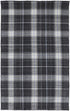 5' X 8' Black White And Blue Plaid Hand Loomed Area Rug