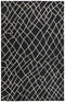 5' X 8' Black And Ivory Wool Geometric Hand Tufted Area Rug