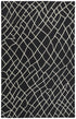 5' X 8' Black And Ivory Wool Geometric Hand Tufted Area Rug