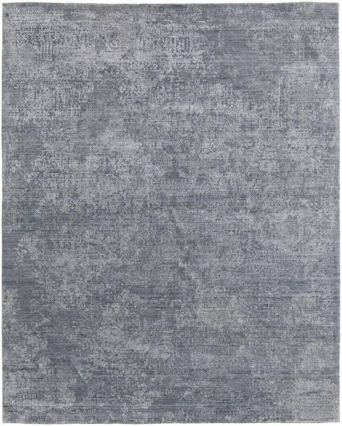 5' X 8' Blue And Gray Ombre Hand Woven Area Rug