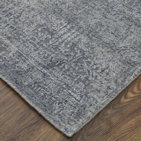 5' X 8' Blue And Gray Ombre Hand Woven Area Rug