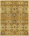 5' X 8' Gold Tan And Red Wool Floral Hand Knotted Area Rug
