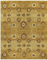 5' X 8' Gold Tan And Red Wool Floral Hand Knotted Area Rug