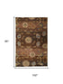9' X 12' Brown Tan And Green Wool Floral Hand Knotted Area Rug