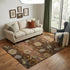 9' X 12' Brown Tan And Green Wool Floral Hand Knotted Area Rug