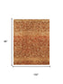 9' X 12' Red Orange And Gold Wool Floral Hand Knotted Area Rug