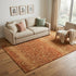 9' X 12' Red Orange And Gold Wool Floral Hand Knotted Area Rug
