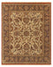 5' X 8' Brown Tan And Red Wool Oriental Hand Knotted Area Rug With Fringe