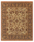 5' X 8' Brown Tan And Red Wool Oriental Hand Knotted Area Rug With Fringe