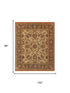 5' X 8' Brown Tan And Red Wool Oriental Hand Knotted Area Rug With Fringe