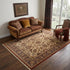 5' X 8' Brown Tan And Red Wool Oriental Hand Knotted Area Rug With Fringe