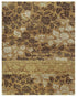 9' X 12' Brown Gold And Tan Floral Hand Knotted Area Rug