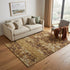 9' X 12' Brown Gold And Tan Floral Hand Knotted Area Rug