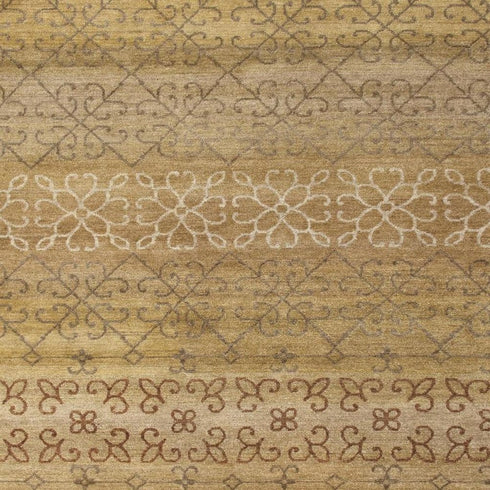 5' X 8' Brown And Tan Wool Geometric Hand Knotted Area Rug