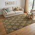 8' X 10' Brown Gold And Gray Floral Hand Knotted Area Rug