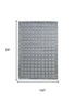8' X 10' Gray And Blue Wool Geometric Hand Knotted Area Rug