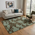 9' X 12' Brown And Silver Wool Floral Hand Knotted Area Rug