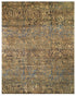 9' X 12' Brown Gold And Blue Wool Paisley Hand Knotted Area Rug