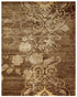 9' X 12' Brown Tan And Ivory Floral Hand Knotted Area Rug