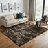 9' X 12' Brown And Silver Wool Floral Hand Knotted Area Rug