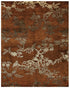 9' X 12' Brown And Silver Wool Floral Hand Knotted Area Rug