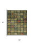 8' X 10' Yellow Green And Orange Floral Hand Knotted Area Rug
