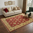 5' X 8' Red And Gold Wool Oriental Hand Knotted Area Rug