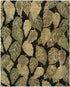 5' X 8' Black Green And Ivory Floral Hand Knotted Area Rug