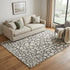 5' X 8' Ivory And Gray Wool Abstract Hand Knotted Area Rug