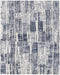 5' X 8' Ivory And Blue Wool Abstract Hand Knotted Area Rug With Fringe