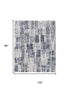 5' X 8' Ivory And Blue Wool Abstract Hand Knotted Area Rug With Fringe
